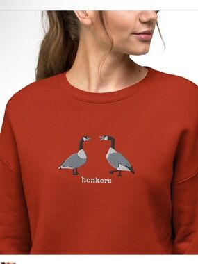 Honkers Embroidered Goose Sweatshirt - Brick